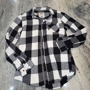 Straight‎ Faded Mens Medium Flannel Checkered Shirt Button Down Long Sleeve